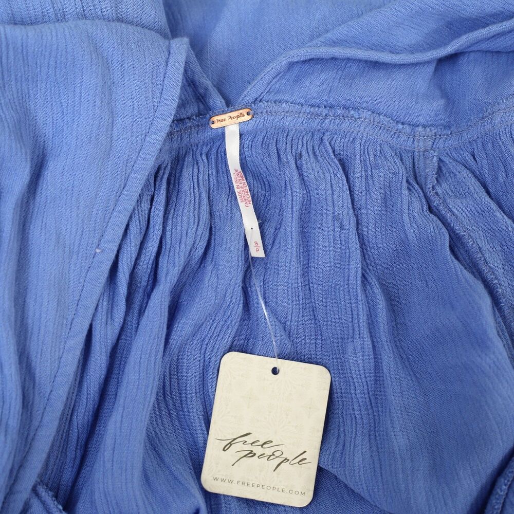 Free People Free-est Almost Heavenly Maxi Dress V Neck Tiered Blue S NWT 283689 - Picture 7 of 7